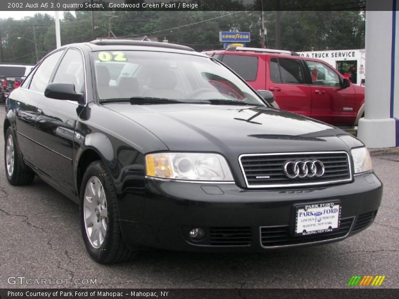 Goodwood Green Pearl / Beige 2002 Audi A6 3.0 quattro Sedan