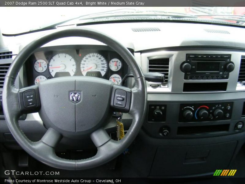 Bright White / Medium Slate Gray 2007 Dodge Ram 2500 SLT Quad Cab 4x4