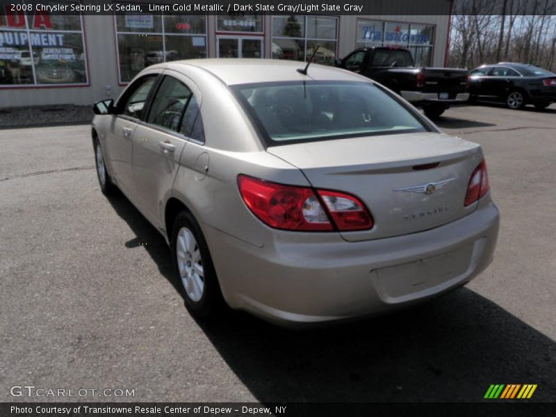 Linen Gold Metallic / Dark Slate Gray/Light Slate Gray 2008 Chrysler Sebring LX Sedan