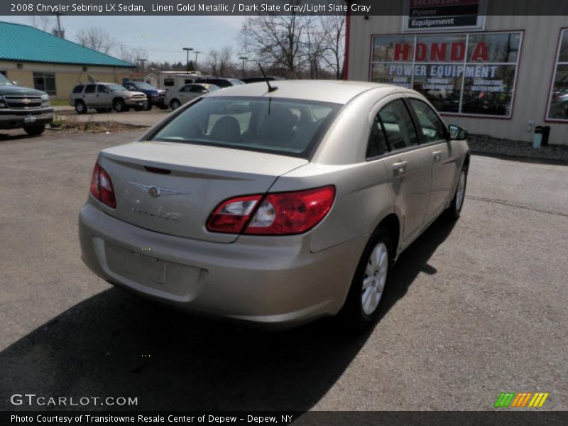 Linen Gold Metallic / Dark Slate Gray/Light Slate Gray 2008 Chrysler Sebring LX Sedan