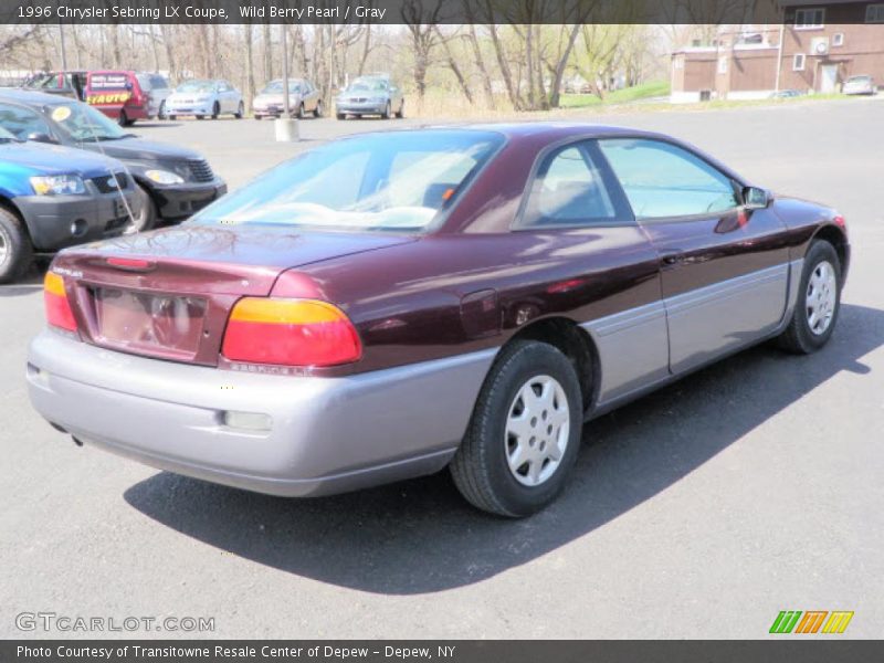 Wild Berry Pearl / Gray 1996 Chrysler Sebring LX Coupe