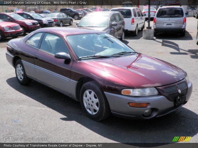 Wild Berry Pearl / Gray 1996 Chrysler Sebring LX Coupe