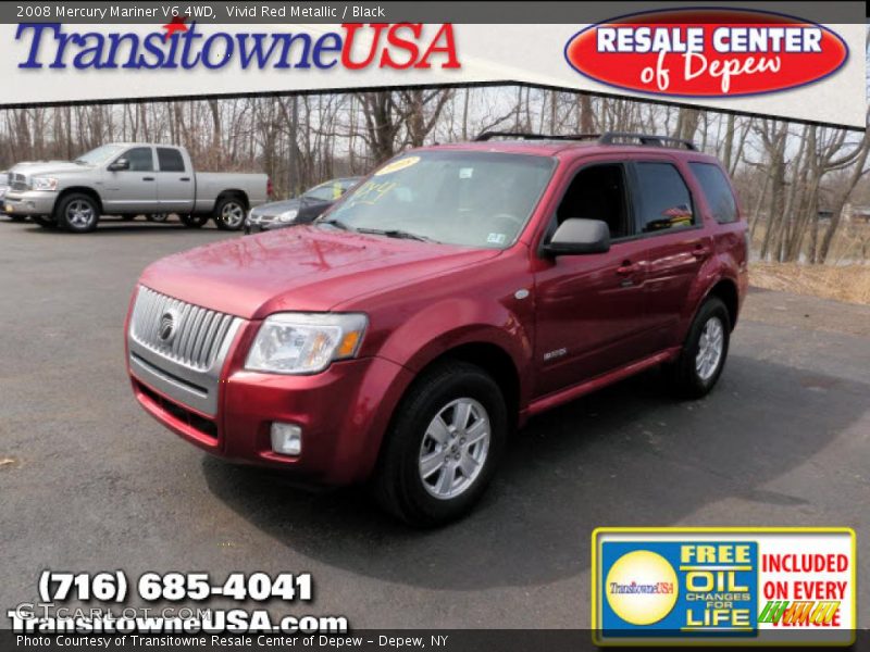 Vivid Red Metallic / Black 2008 Mercury Mariner V6 4WD