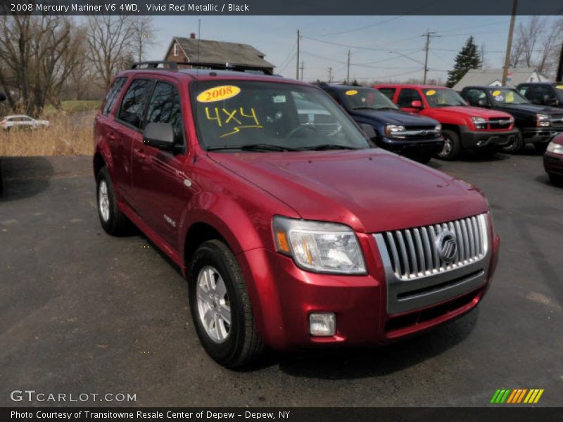 Vivid Red Metallic / Black 2008 Mercury Mariner V6 4WD