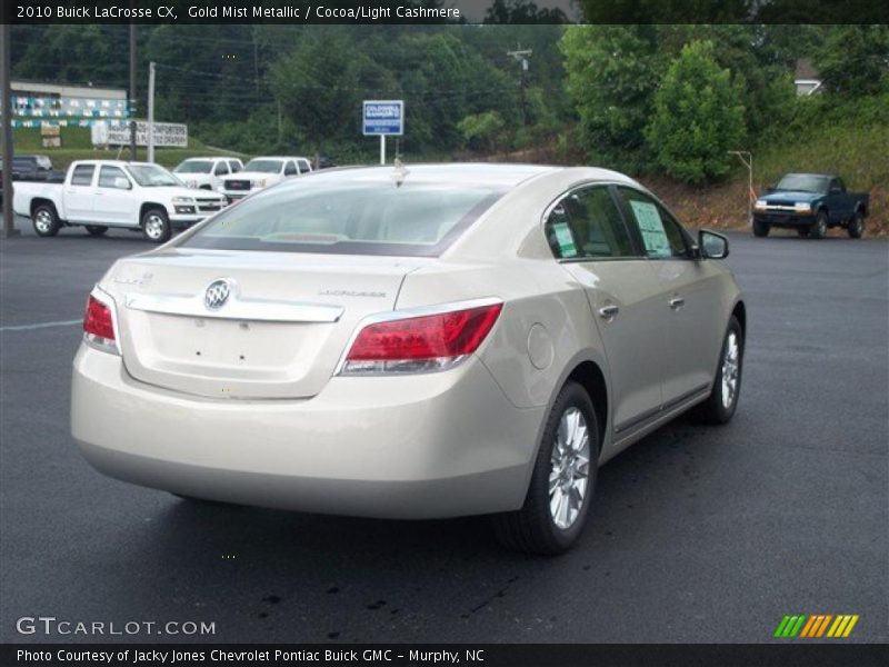 Gold Mist Metallic / Cocoa/Light Cashmere 2010 Buick LaCrosse CX