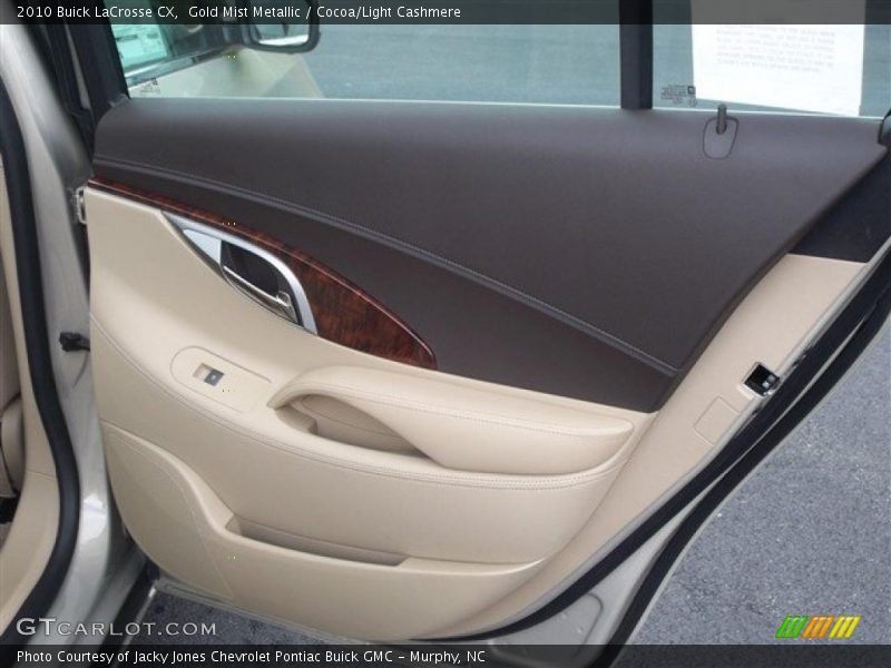 Gold Mist Metallic / Cocoa/Light Cashmere 2010 Buick LaCrosse CX
