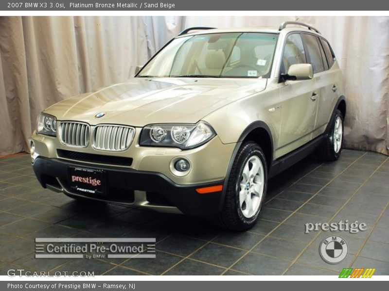 Platinum Bronze Metallic / Sand Beige 2007 BMW X3 3.0si