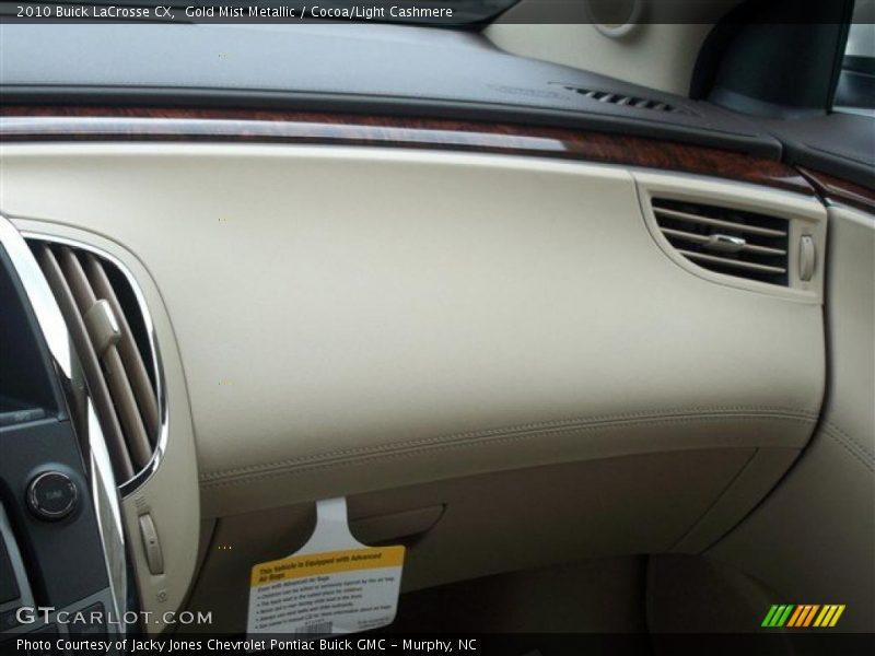 Gold Mist Metallic / Cocoa/Light Cashmere 2010 Buick LaCrosse CX