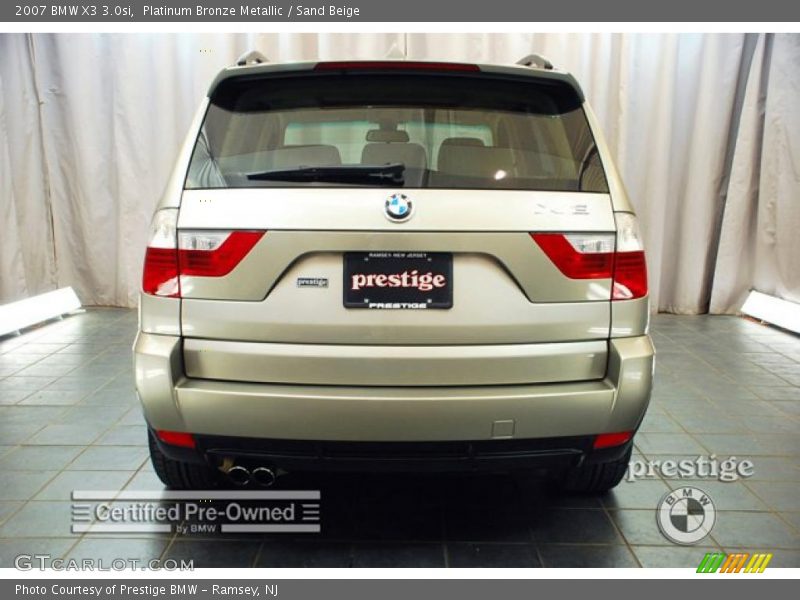Platinum Bronze Metallic / Sand Beige 2007 BMW X3 3.0si