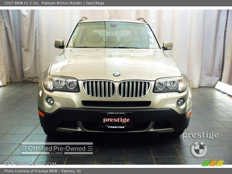 Platinum Bronze Metallic / Sand Beige 2007 BMW X3 3.0si