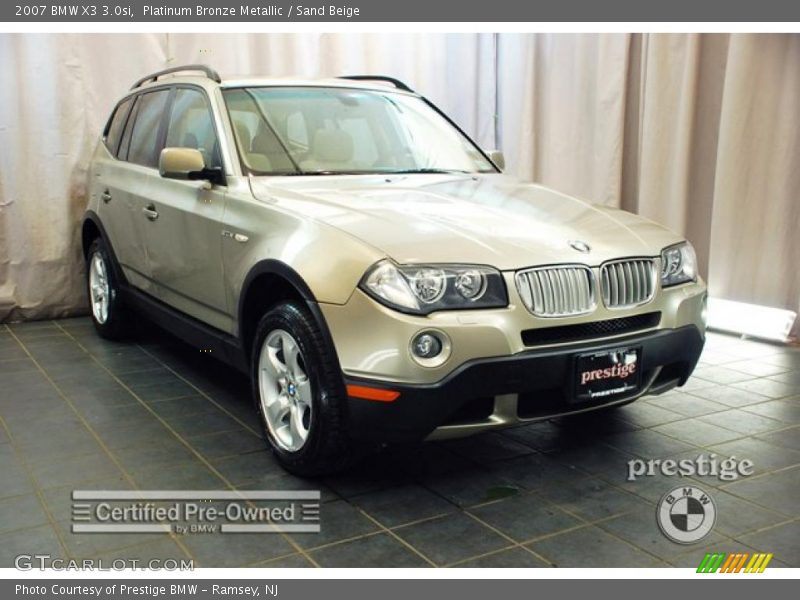 Platinum Bronze Metallic / Sand Beige 2007 BMW X3 3.0si