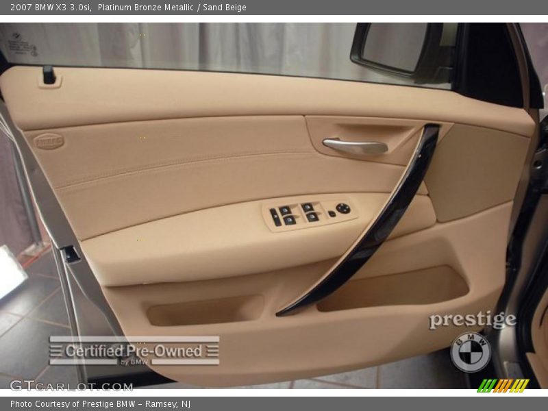 Platinum Bronze Metallic / Sand Beige 2007 BMW X3 3.0si