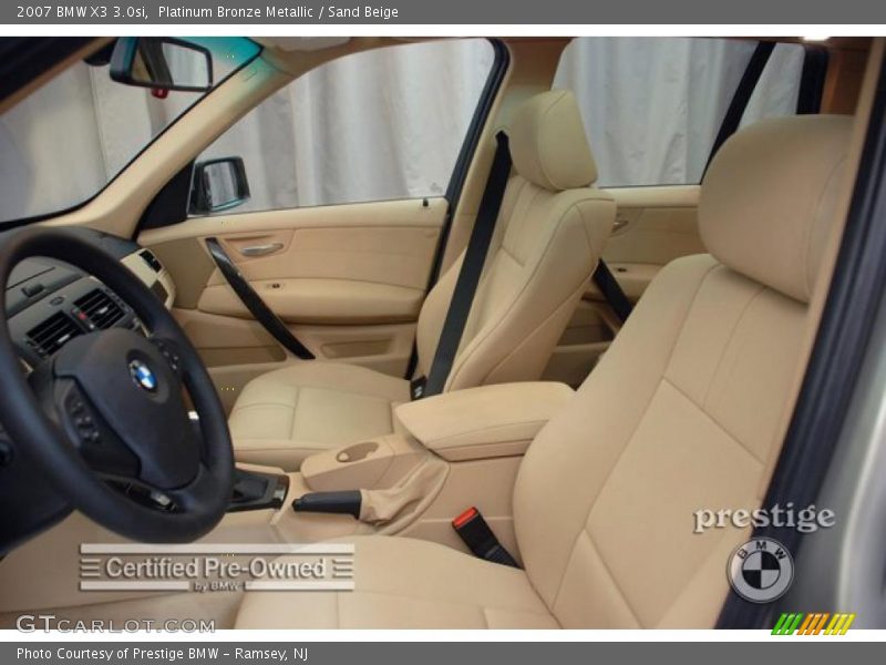 Platinum Bronze Metallic / Sand Beige 2007 BMW X3 3.0si