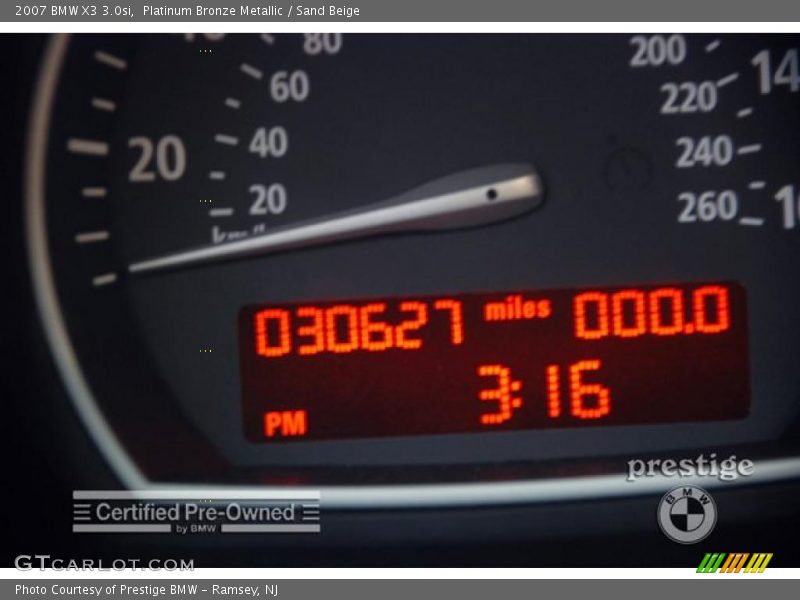 Platinum Bronze Metallic / Sand Beige 2007 BMW X3 3.0si