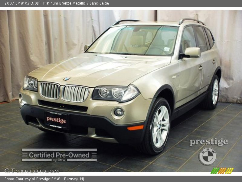 Platinum Bronze Metallic / Sand Beige 2007 BMW X3 3.0si
