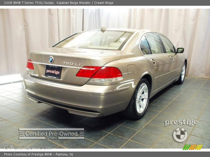 Kalahari Beige Metallic / Cream Beige 2008 BMW 7 Series 750Li Sedan