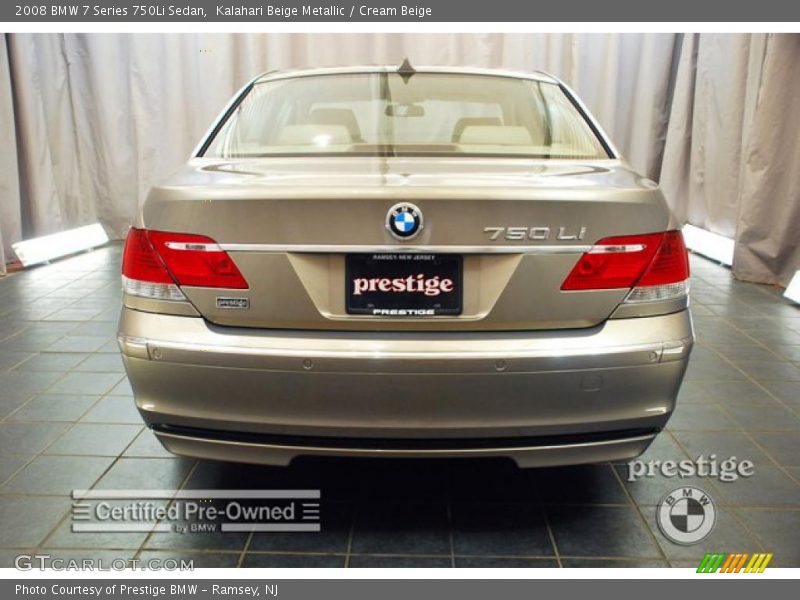 Kalahari Beige Metallic / Cream Beige 2008 BMW 7 Series 750Li Sedan