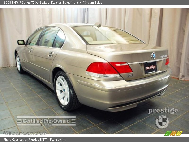 Kalahari Beige Metallic / Cream Beige 2008 BMW 7 Series 750Li Sedan