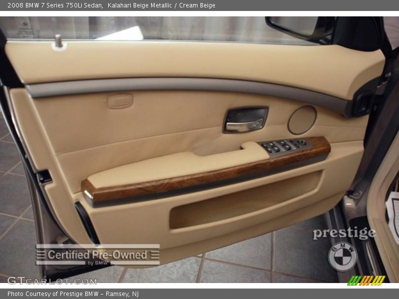 Kalahari Beige Metallic / Cream Beige 2008 BMW 7 Series 750Li Sedan