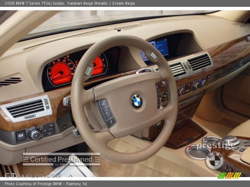 Kalahari Beige Metallic / Cream Beige 2008 BMW 7 Series 750Li Sedan