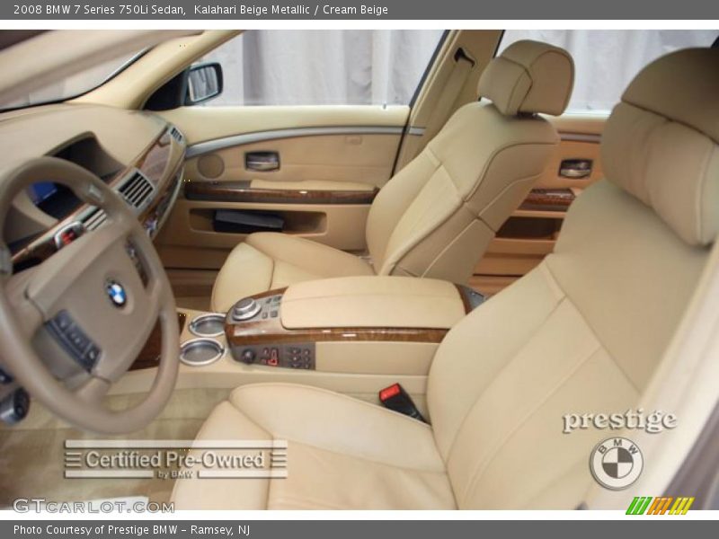 Kalahari Beige Metallic / Cream Beige 2008 BMW 7 Series 750Li Sedan