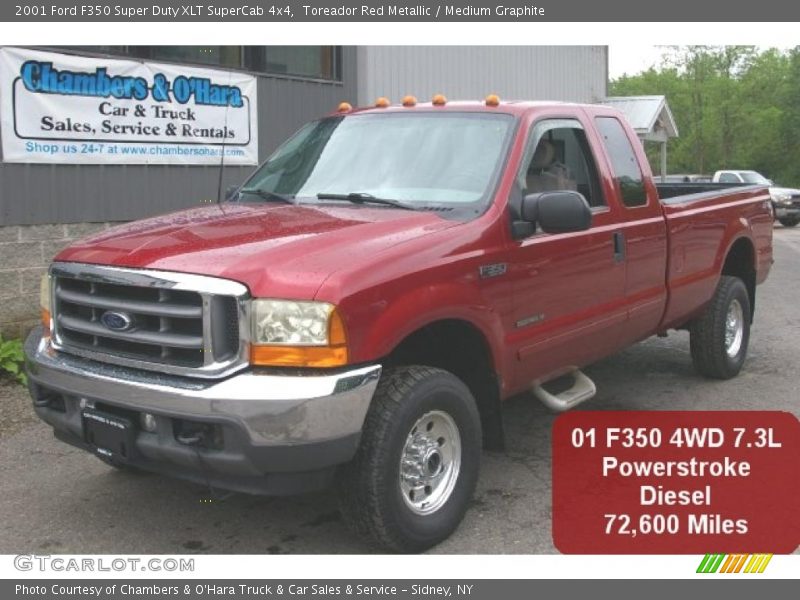 Toreador Red Metallic / Medium Graphite 2001 Ford F350 Super Duty XLT SuperCab 4x4
