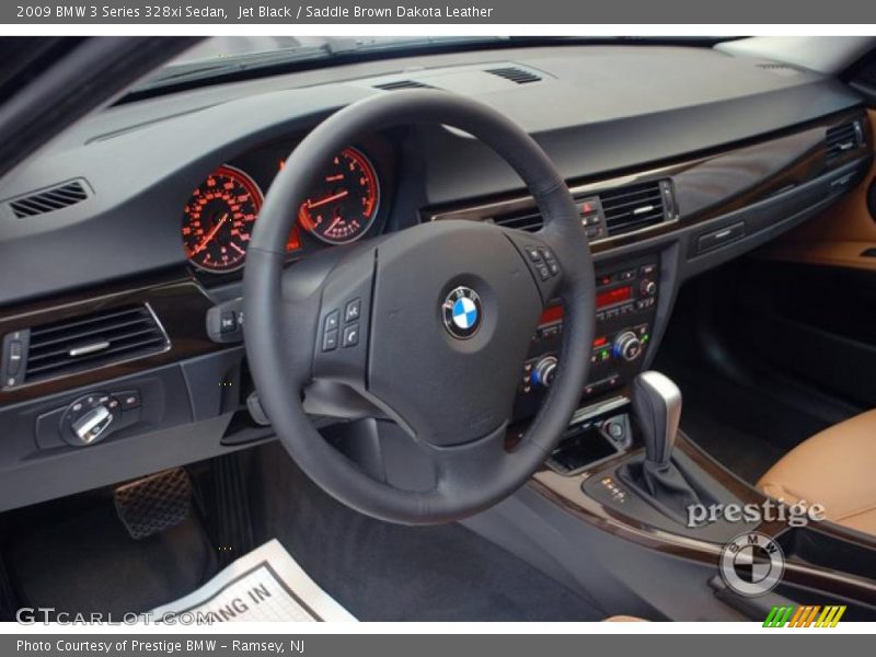 Jet Black / Saddle Brown Dakota Leather 2009 BMW 3 Series 328xi Sedan