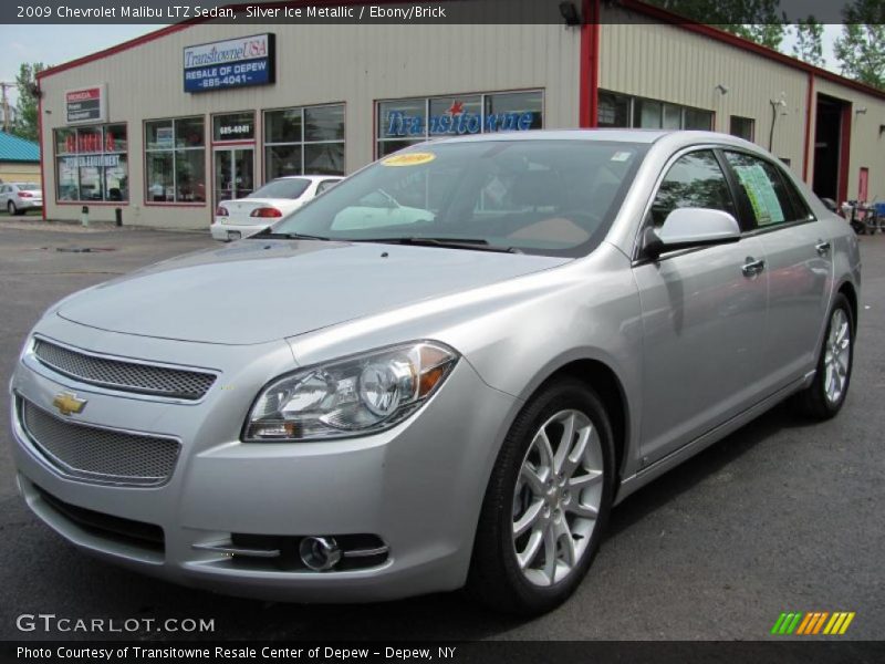 Silver Ice Metallic / Ebony/Brick 2009 Chevrolet Malibu LTZ Sedan