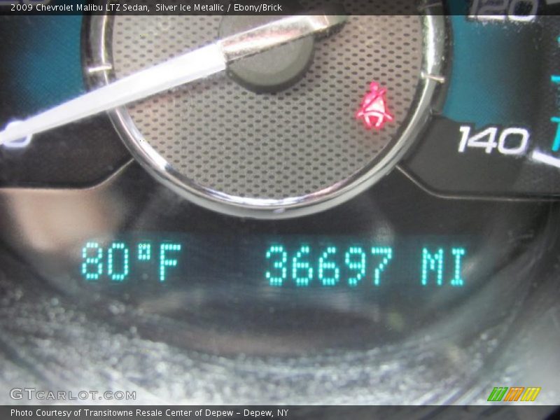 Silver Ice Metallic / Ebony/Brick 2009 Chevrolet Malibu LTZ Sedan