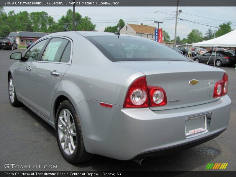 Silver Ice Metallic / Ebony/Brick 2009 Chevrolet Malibu LTZ Sedan