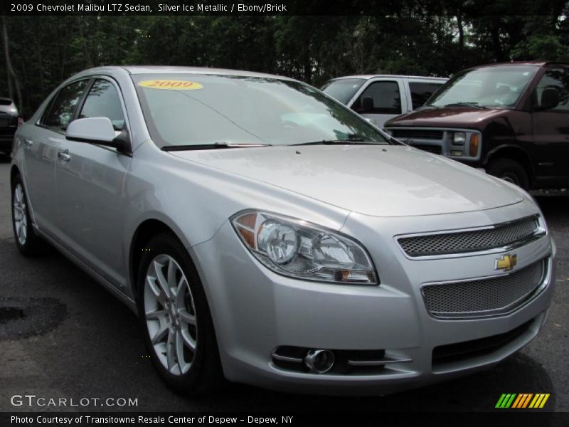 Silver Ice Metallic / Ebony/Brick 2009 Chevrolet Malibu LTZ Sedan