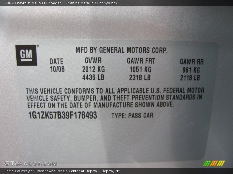 Silver Ice Metallic / Ebony/Brick 2009 Chevrolet Malibu LTZ Sedan