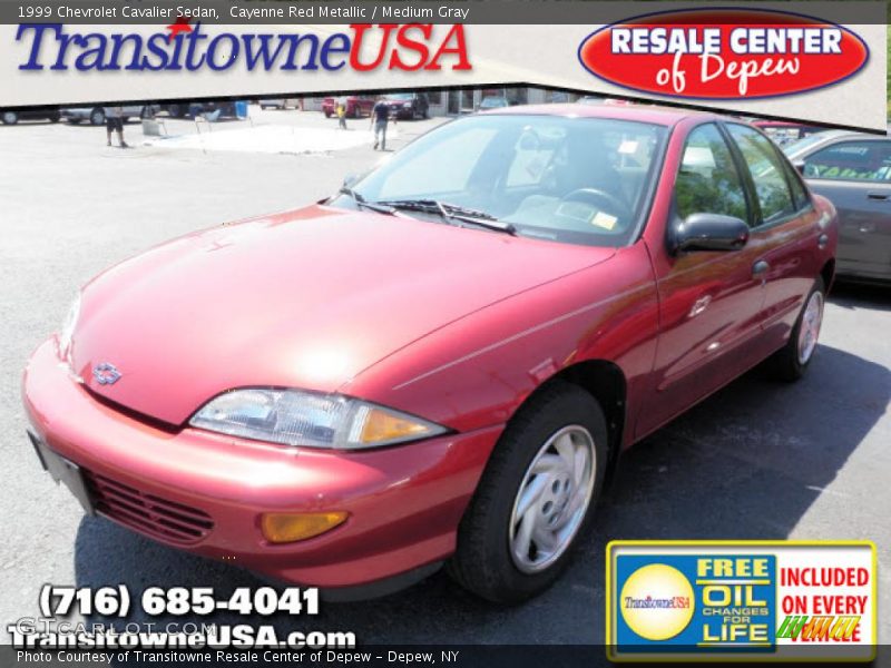 Cayenne Red Metallic / Medium Gray 1999 Chevrolet Cavalier Sedan