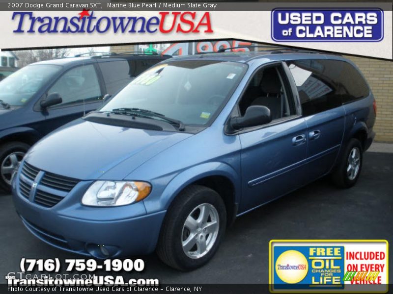 Marine Blue Pearl / Medium Slate Gray 2007 Dodge Grand Caravan SXT