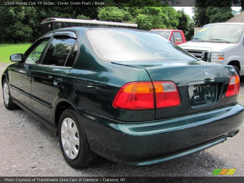 Clover Green Pearl / Beige 1999 Honda Civic VP Sedan