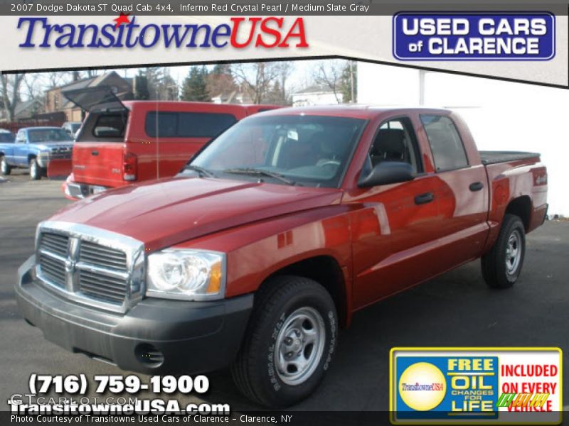 Inferno Red Crystal Pearl / Medium Slate Gray 2007 Dodge Dakota ST Quad Cab 4x4