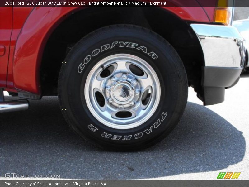 Bright Amber Metallic / Medium Parchment 2001 Ford F350 Super Duty Lariat Crew Cab