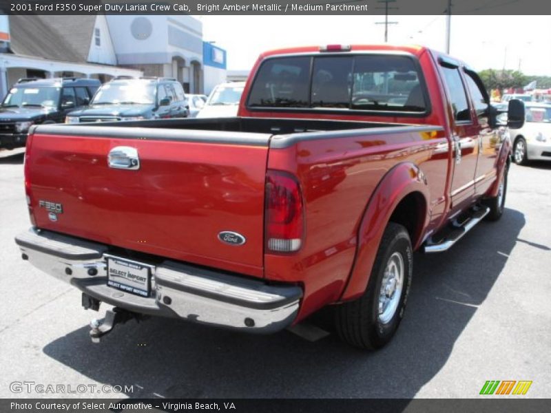 Bright Amber Metallic / Medium Parchment 2001 Ford F350 Super Duty Lariat Crew Cab