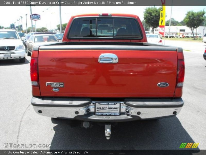 Bright Amber Metallic / Medium Parchment 2001 Ford F350 Super Duty Lariat Crew Cab