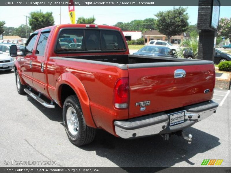 Bright Amber Metallic / Medium Parchment 2001 Ford F350 Super Duty Lariat Crew Cab