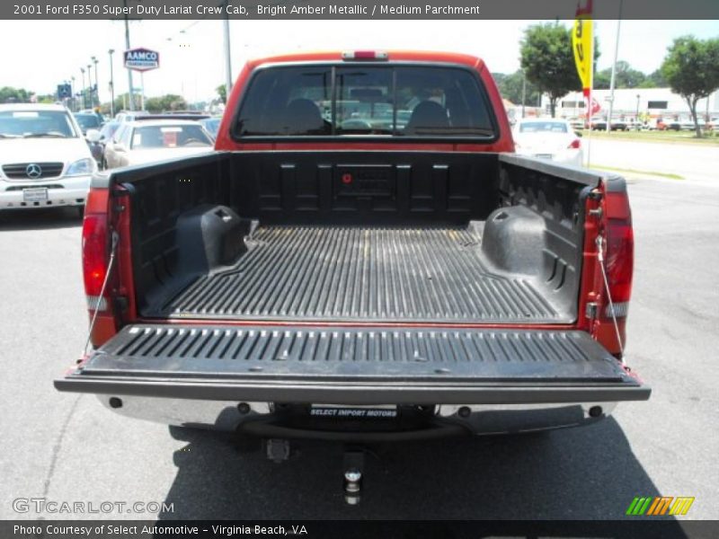Bright Amber Metallic / Medium Parchment 2001 Ford F350 Super Duty Lariat Crew Cab