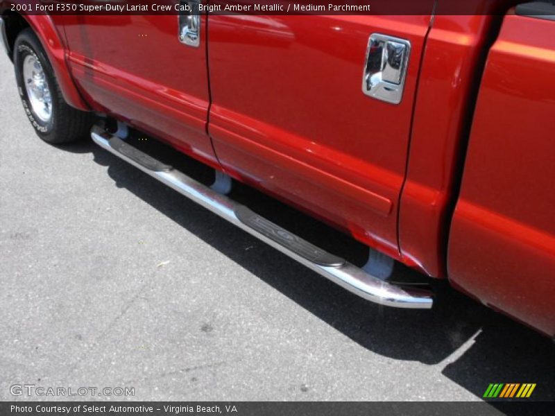 Bright Amber Metallic / Medium Parchment 2001 Ford F350 Super Duty Lariat Crew Cab