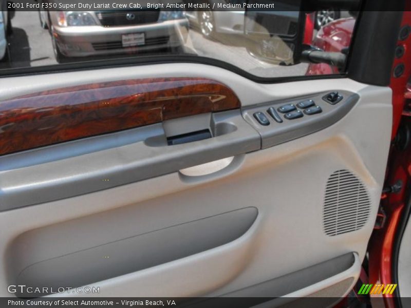 Bright Amber Metallic / Medium Parchment 2001 Ford F350 Super Duty Lariat Crew Cab