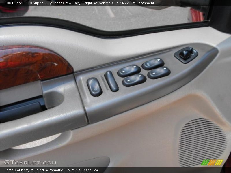 Bright Amber Metallic / Medium Parchment 2001 Ford F350 Super Duty Lariat Crew Cab