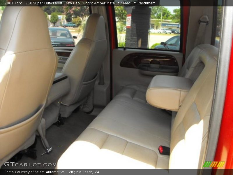 Bright Amber Metallic / Medium Parchment 2001 Ford F350 Super Duty Lariat Crew Cab