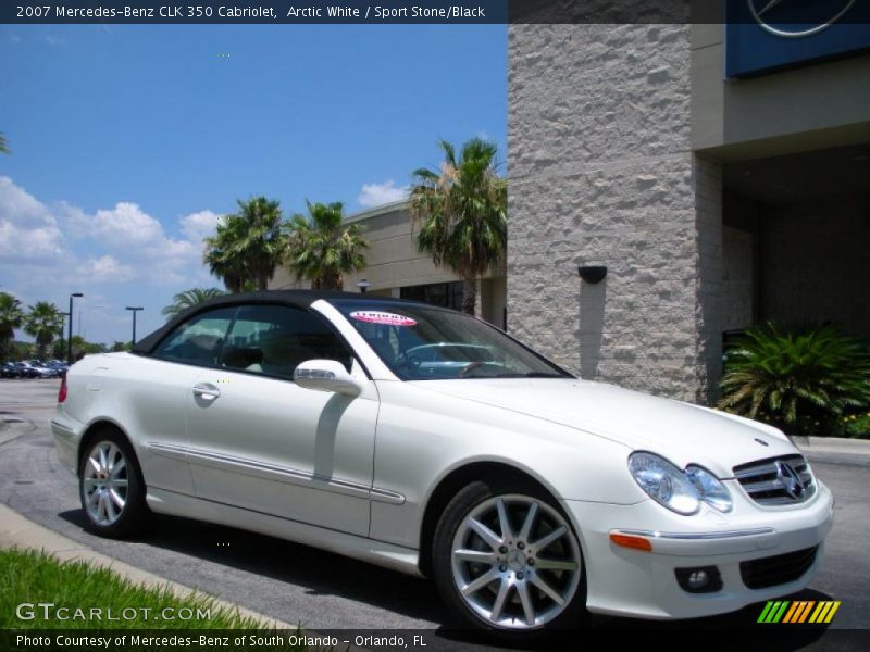 Arctic White / Sport Stone/Black 2007 Mercedes-Benz CLK 350 Cabriolet