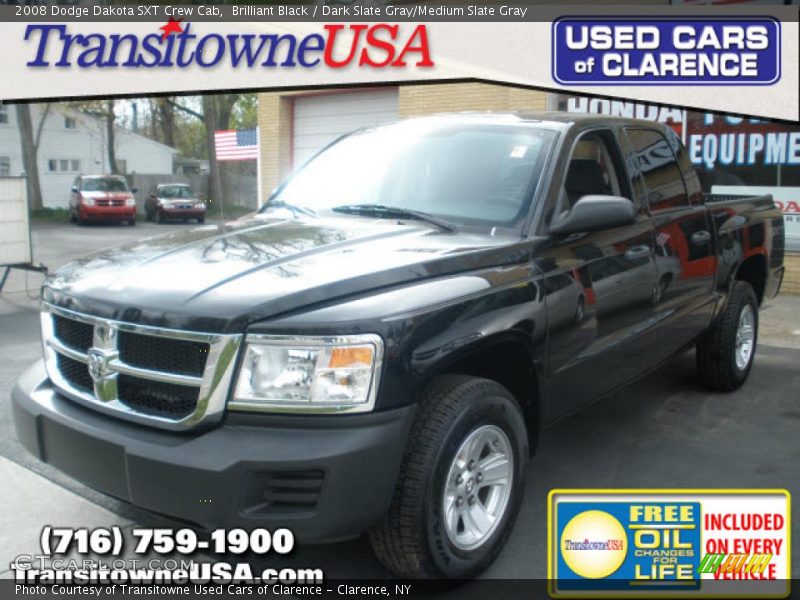 Brilliant Black / Dark Slate Gray/Medium Slate Gray 2008 Dodge Dakota SXT Crew Cab