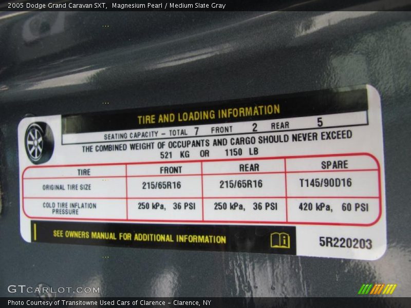 Magnesium Pearl / Medium Slate Gray 2005 Dodge Grand Caravan SXT