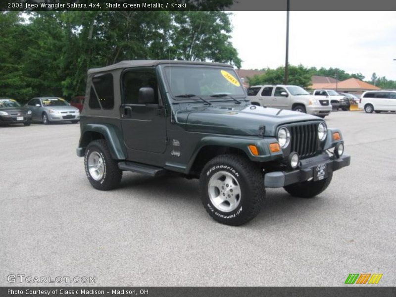 Shale Green Metallic / Khaki 2003 Jeep Wrangler Sahara 4x4