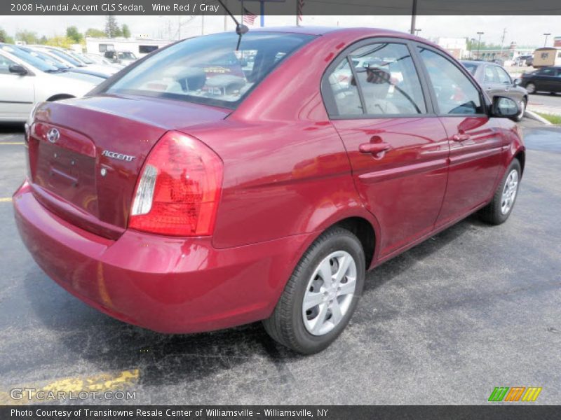 Wine Red / Gray 2008 Hyundai Accent GLS Sedan